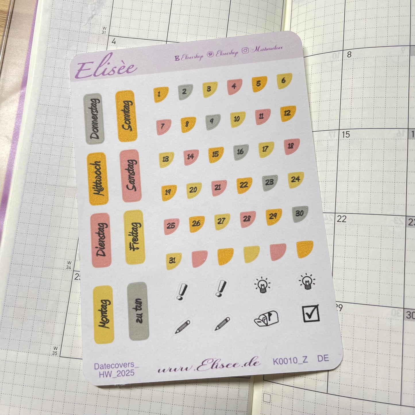 K0010_"FALL" Oktober 2025 Datecovers / Bullet Journal / Cousin / Weeks