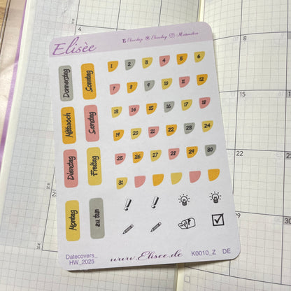 K0010_"FALL" Oktober 2025 Datecovers / Bullet Journal / Cousin / Weeks