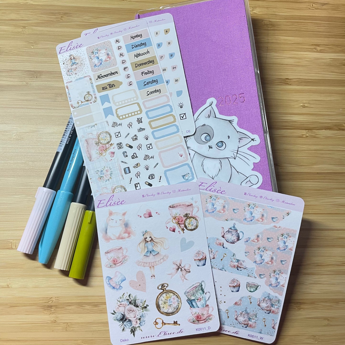 K0011_"ALICE IM WUNDERLAND" November 2025 Deko und Washi / Bullet Journal / Cousin / Weeks