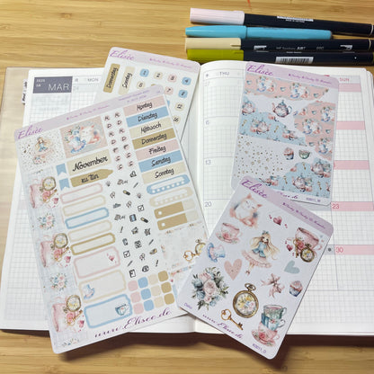K0011_"ALICE IM WUNDERLAND" November 2025 Monatskit Hobonichi Cousin / A5 / Bullet Journal