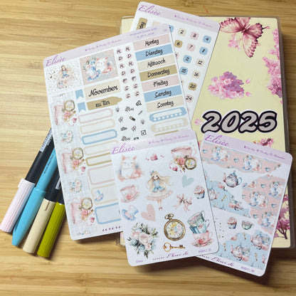 K0011_"ALICE IM WUNDERLAND" November 2025 Deko und Washi / Bullet Journal / Cousin / Weeks