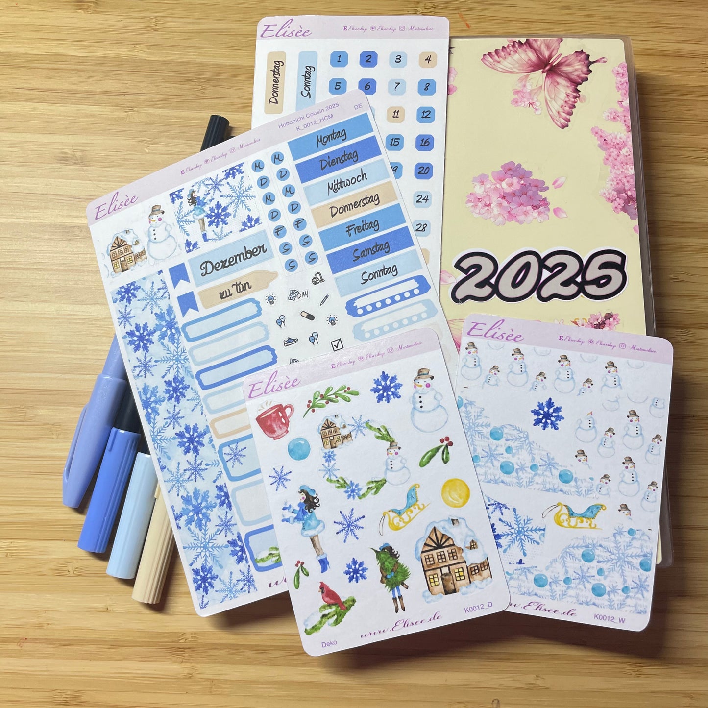 K0012_"CHRISTMAS TIME" Dezember 2025 Deko und Washi / Bullet Journal / Cousin / Weeks