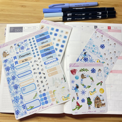 K0012_"CHRISTMAS TIME" Dezember 2025 Monatskit Hobonichi Cousin / A5 / Bullet Journal