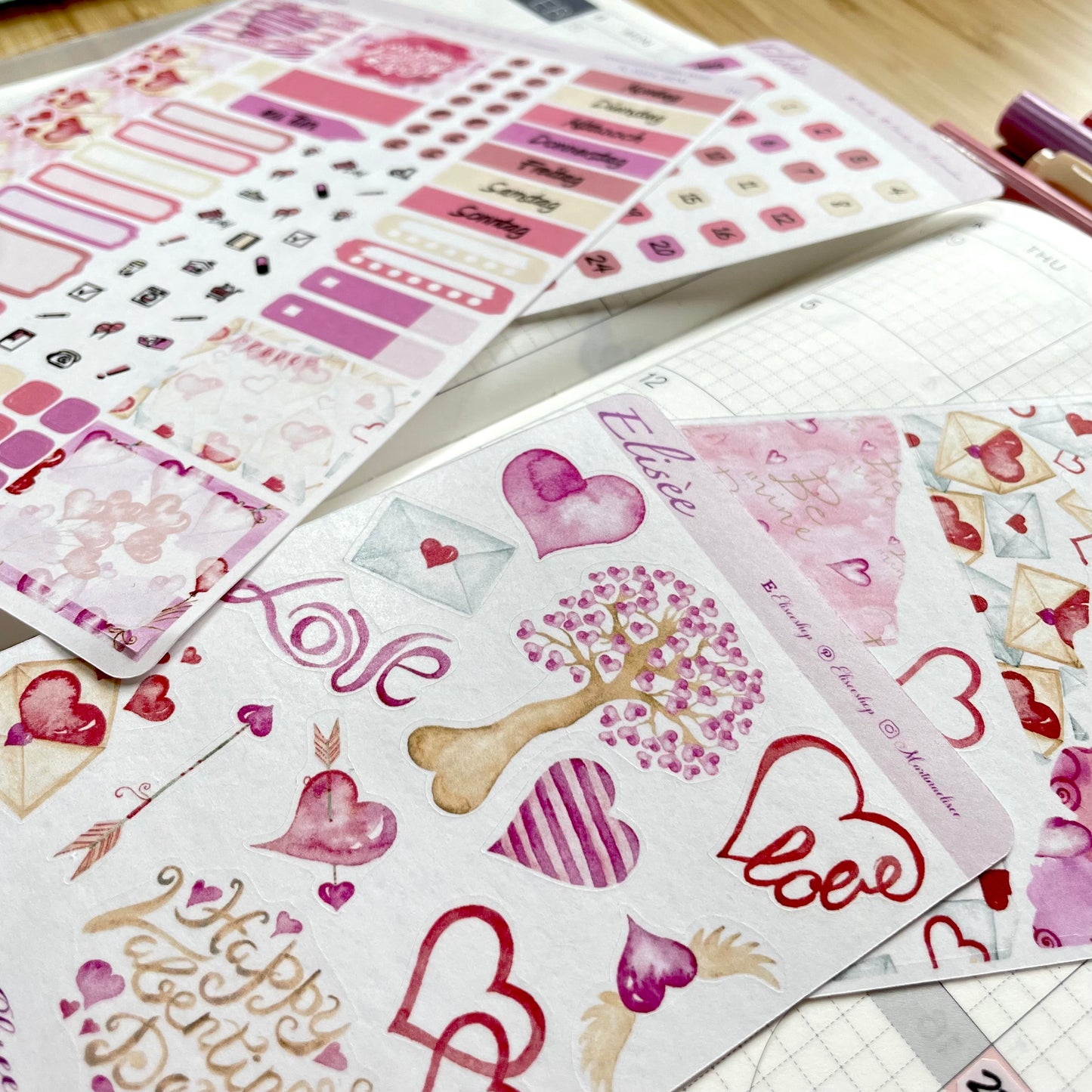 K0014_"VALENTINE" 2025 Monatskit Hobonichi Cousin / A5 / Bullet Journal