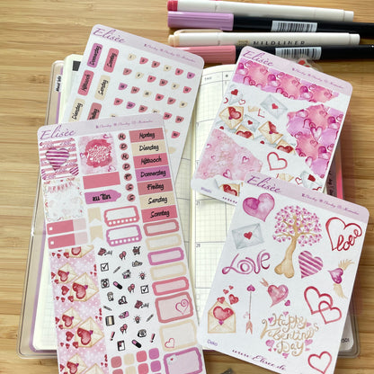 K0014_"VALENTINE" 2025 Monatskit Hobonichi Weeks / Personal Planer / Bullet Journal