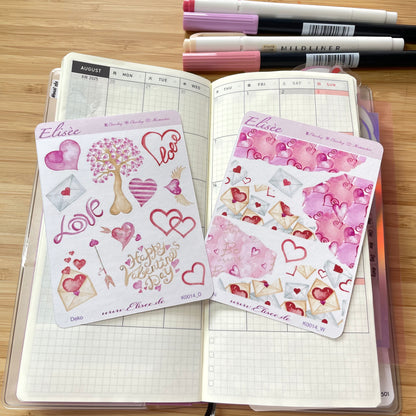 K0014_"VALENTINE" 2025 Deko und Washi / Bullet Journal / Cousin / Weeks