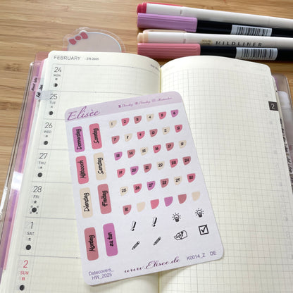 K0014_"VALENTINE" 2025 Datecovers / Bullet Journal / Cousin / Weeks