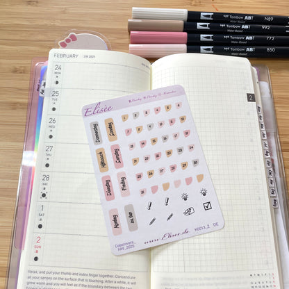 K0013_"BIRTHDAY UNICORN" 2025 Datecovers / Bullet Journal / Cousin / Weeks