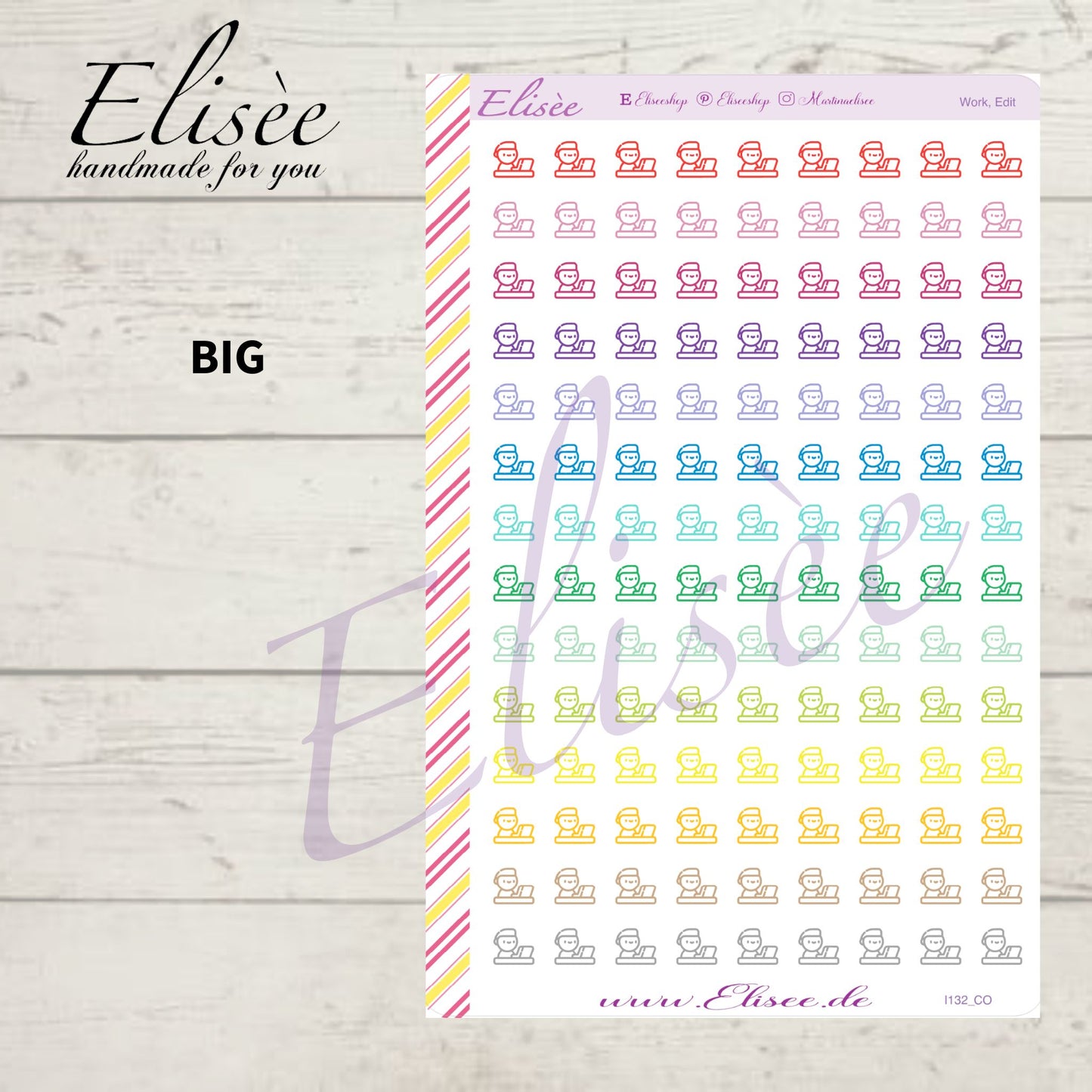 I132 Icons "ARBEIT, WORK, EDIT" Sticker