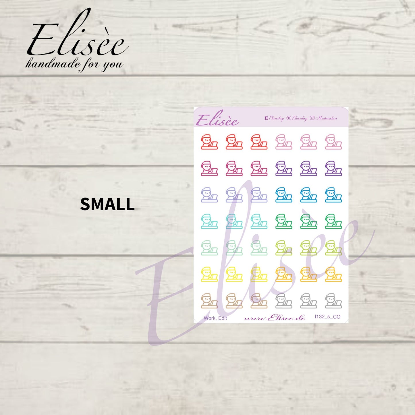 I132 Icons "ARBEIT, WORK, EDIT" Sticker