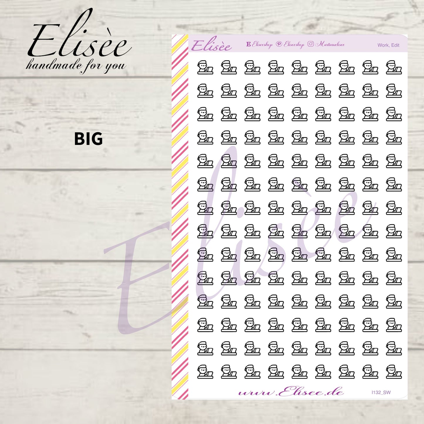 I132 Icons "ARBEIT, WORK, EDIT" Sticker