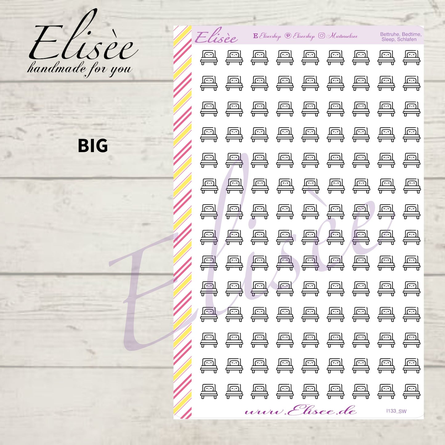 I133 Icons "SCHLAFEN, BEDTIME" Sticker