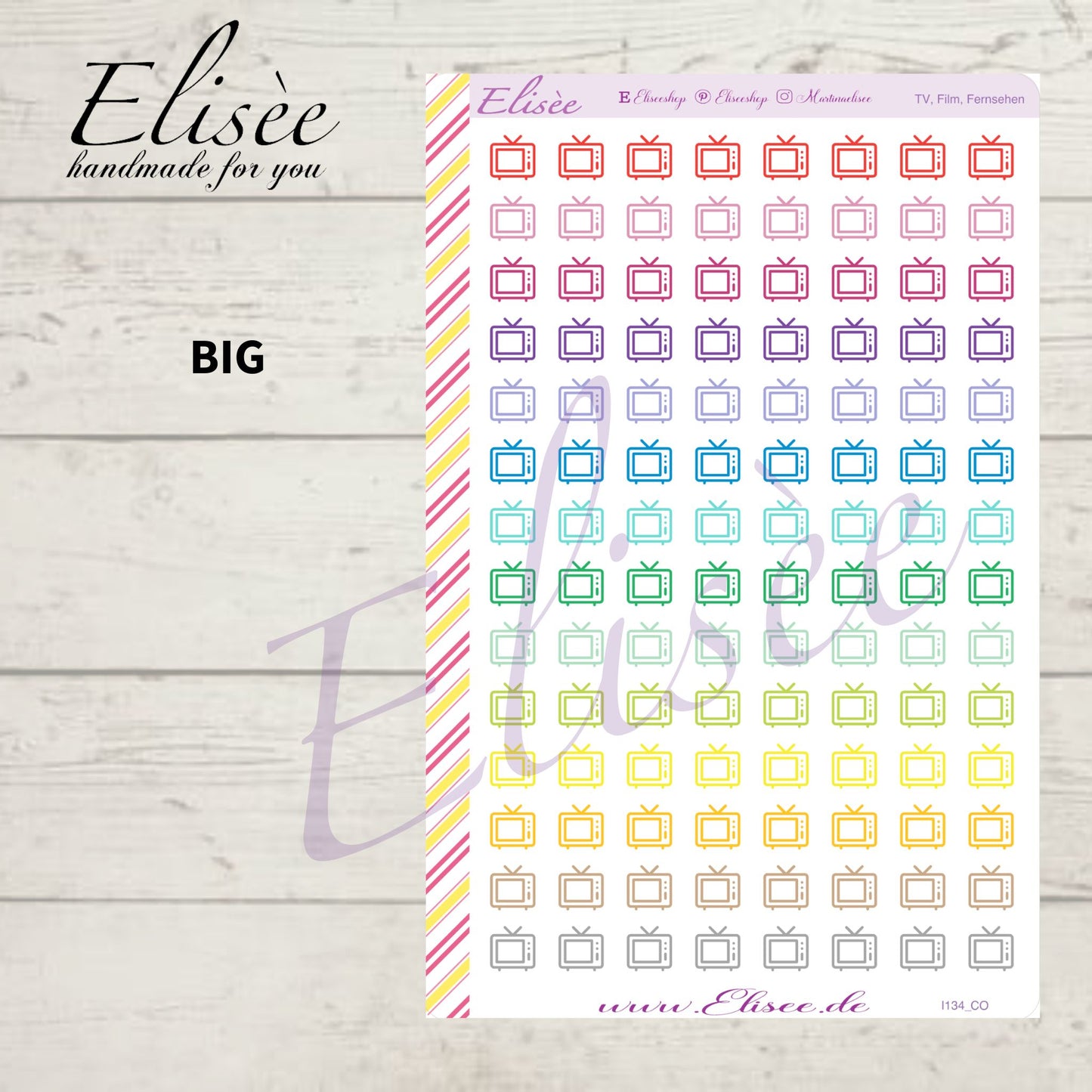 I134 Icons "TV, FERNSEHER" Sticker