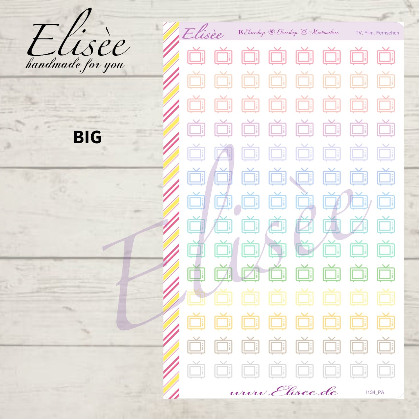 I134 Icons "TV, FERNSEHER" Sticker