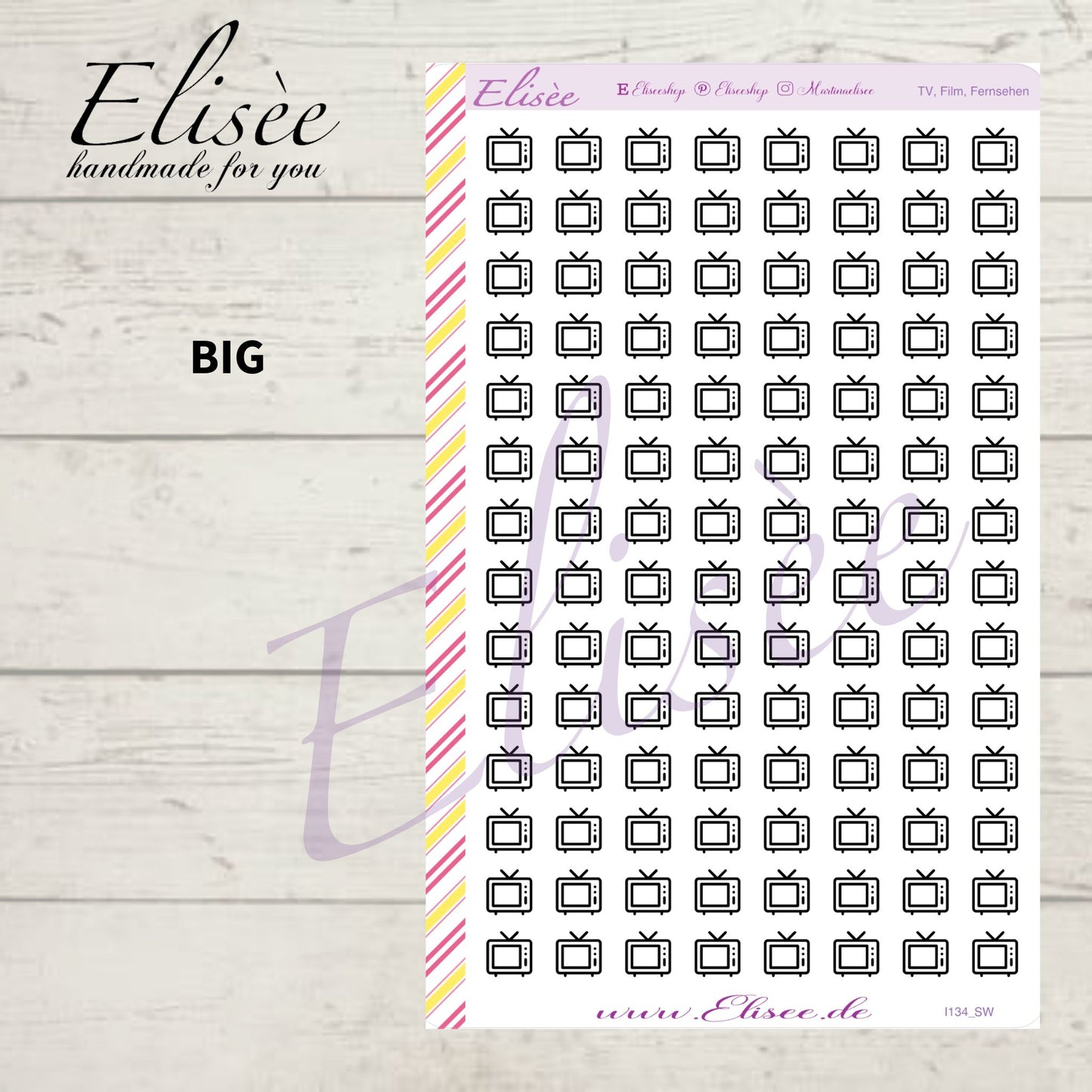 I134 Icons "TV, FERNSEHER" Sticker
