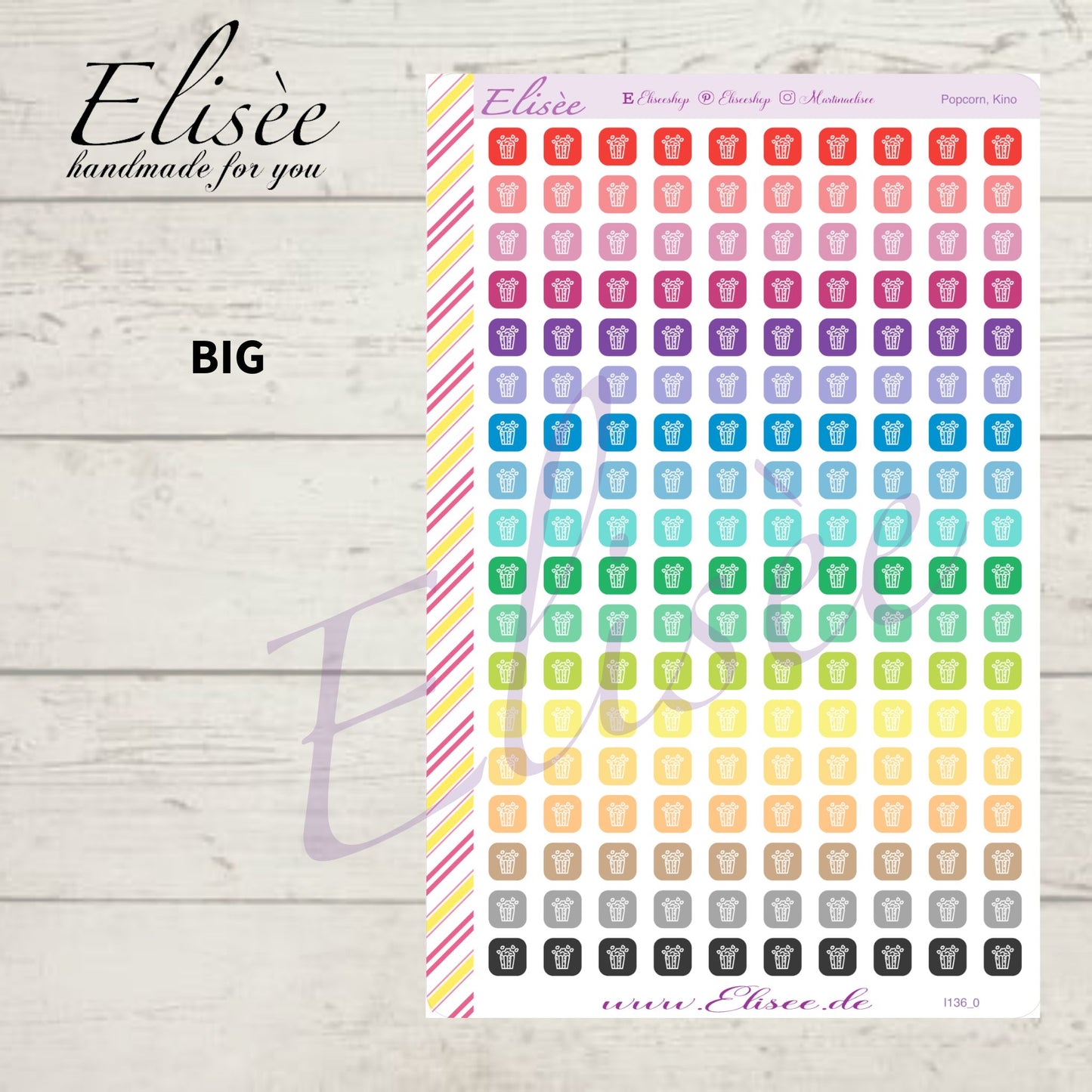 I136_0 Icons "POPCORN, KINO" Sticker