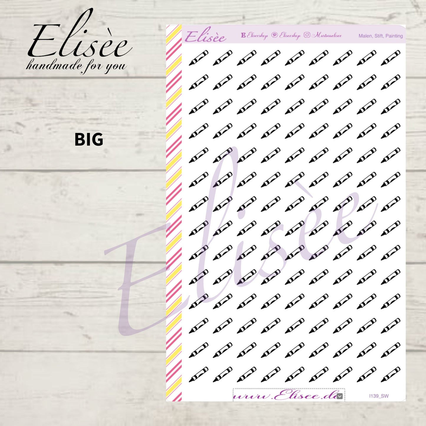 I139 Icons "STIFT, PEN, MALEN, PAINT" Sticker