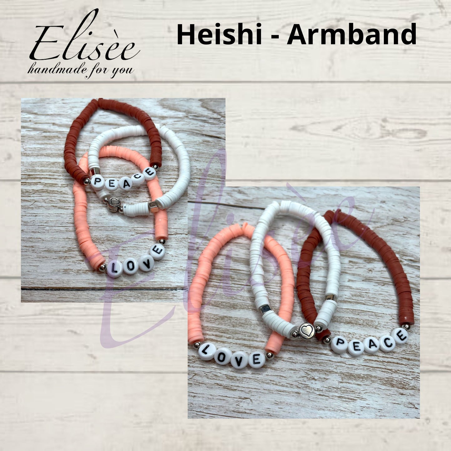 J0001_Armband_"HEISHI-Armband LOVE & PEACE" | elastisch