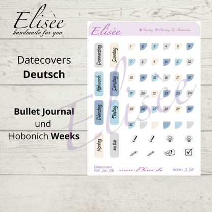 K0001_"Chinoise Flowers" Januar 2025 Datecovers / Bullet Journal / Cousin / Weeks