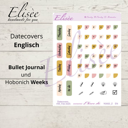 K0002_"PARIS" Februar 2025 Datecovers / Bullet Journal / Cousin / Weeks