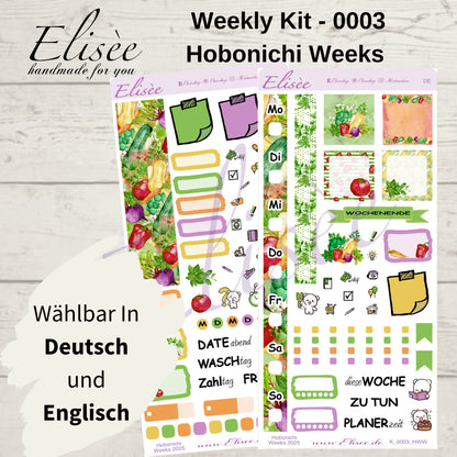K0003_"VEGETABLES" Wochenkit Hobonichi Weeks / Personal Planer / Bullet Journal