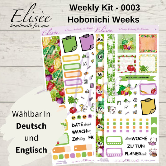 K0003_"VEGETABLES" Wochenkit Hobonichi Weeks / Personal Planer / Bullet Journal