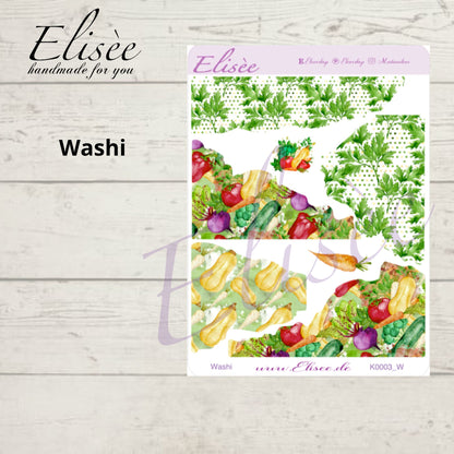 K0003_"VEGETABLES" März 2025 Deko und Washi / Bullet Journal / Cousin / Weeks