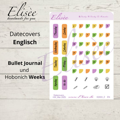 K0003_"VEGETABLES" March 2025 Datecovers / Bullet Journal / Cousin / Weeks