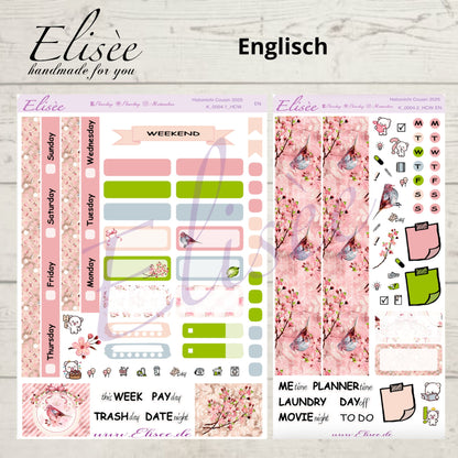 K0004_"CHERRY BLOSSOM" weekly kit Hobonichi Cousin / A5 / Bullet Journal