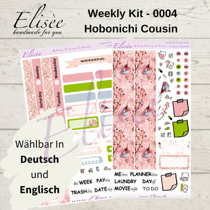 K0004_"CHERRY BLOSSOM" weekly kit Hobonichi Cousin / A5 / Bullet Journal