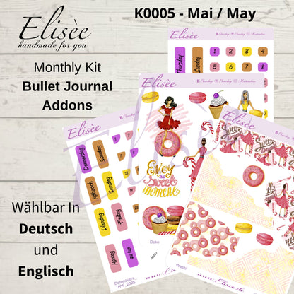 K0005_"SWEET DREAMS" Mai 2025 Datecovers / Bullet Journal / Cousin / Weeks