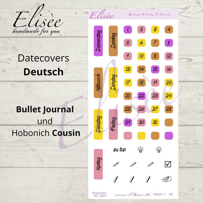 K0005_"SWEET DREAMS" Mai 2025 Datecovers / Bullet Journal / Cousin / Weeks