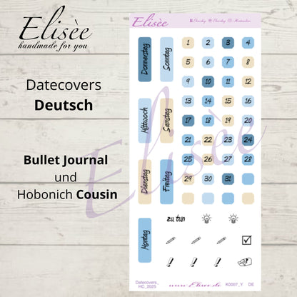 K0007_"NAUTICAL" Juli 2025 Datecovers / Bullet Journal / Cousin / Weeks