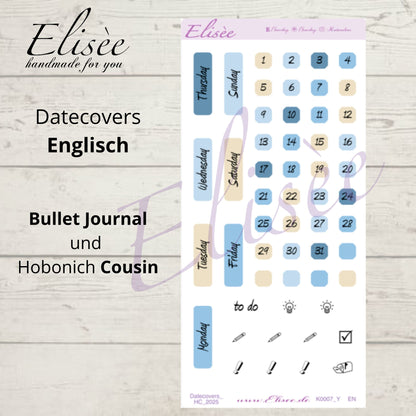K0007_"NAUTICAL" Juli 2025 Datecovers / Bullet Journal / Cousin / Weeks