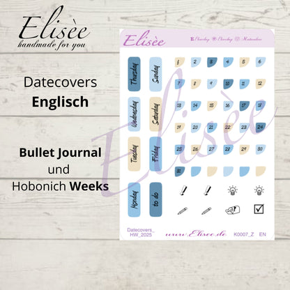 K0007_"NAUTICAL" Juli 2025 Datecovers / Bullet Journal / Cousin / Weeks