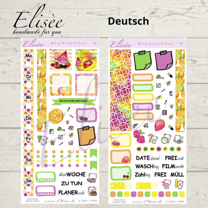 K0008_"FRUITS" Wochenkit Hobonichi Weeks / Personal Planer / Bullet Journal