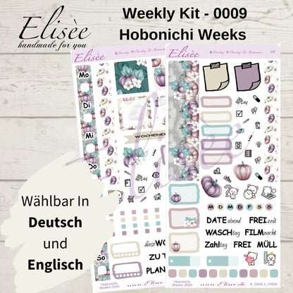 K0009_"HERBST KÜRBIS" Wochenkit Hobonichi Weeks / Personal Planer / Bullet Journal