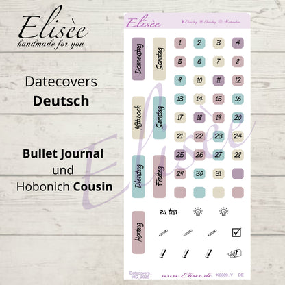 K0009_"HERBST KÜRBIS" September 2025 Datecovers / Bullet Journal / Cousin / Weeks