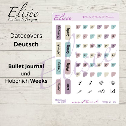 K0009_"HERBST KÜRBIS" September 2025 Datecovers / Bullet Journal / Cousin / Weeks