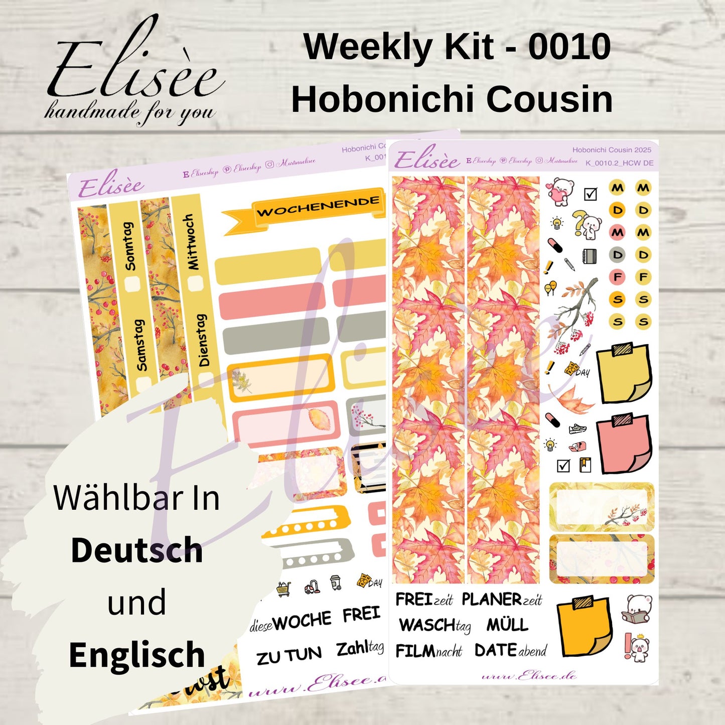 K0010_"FALL" Wochenkit Hobonichi Cousin / A5 / Bullet Journal