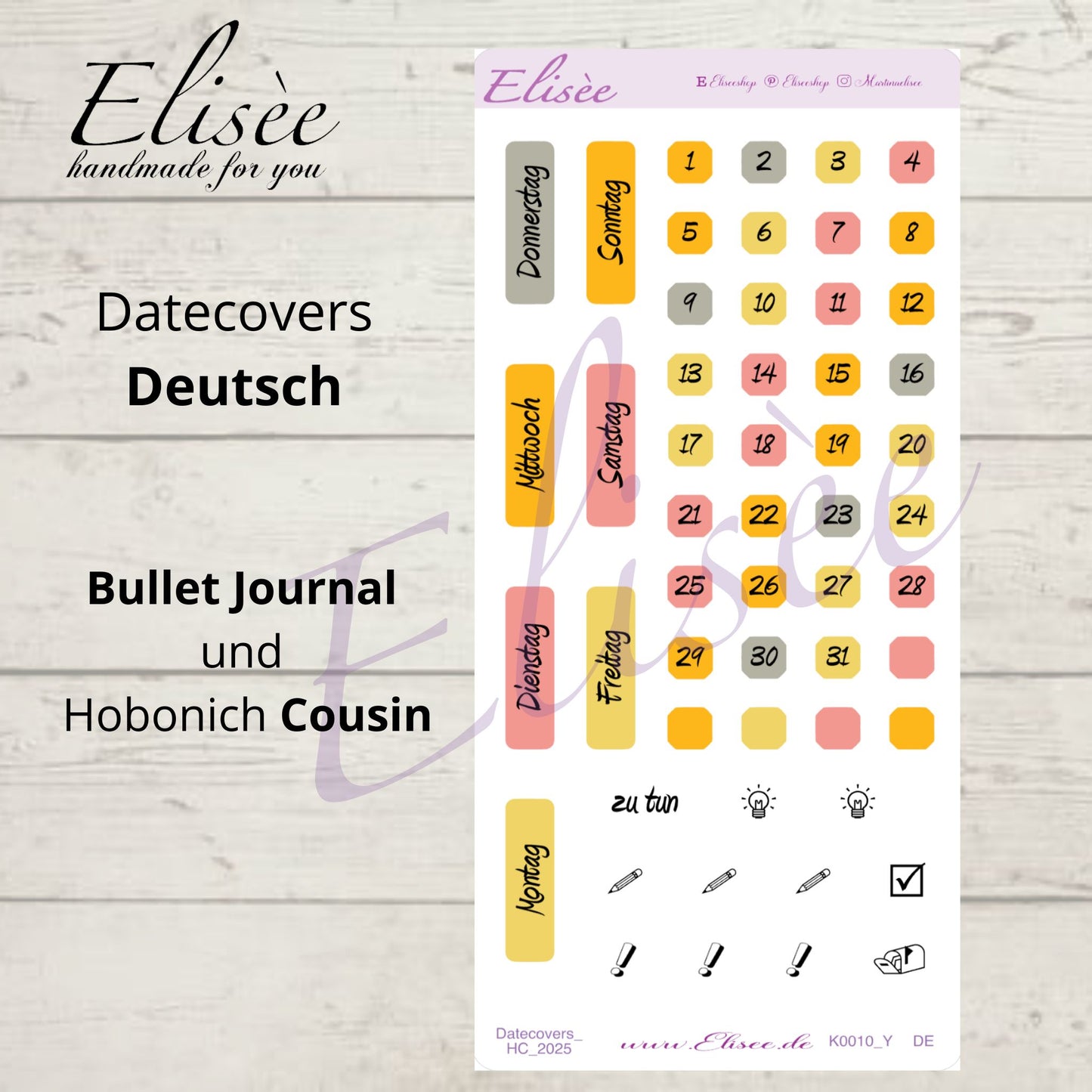 K0010_"FALL" Oktober 2025 Datecovers / Bullet Journal / Cousin / Weeks