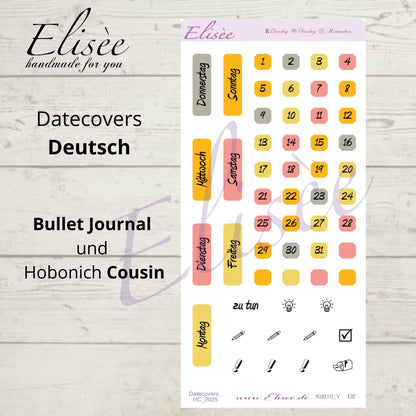 K0010_"FALL" Oktober 2025 Datecovers / Bullet Journal / Cousin / Weeks