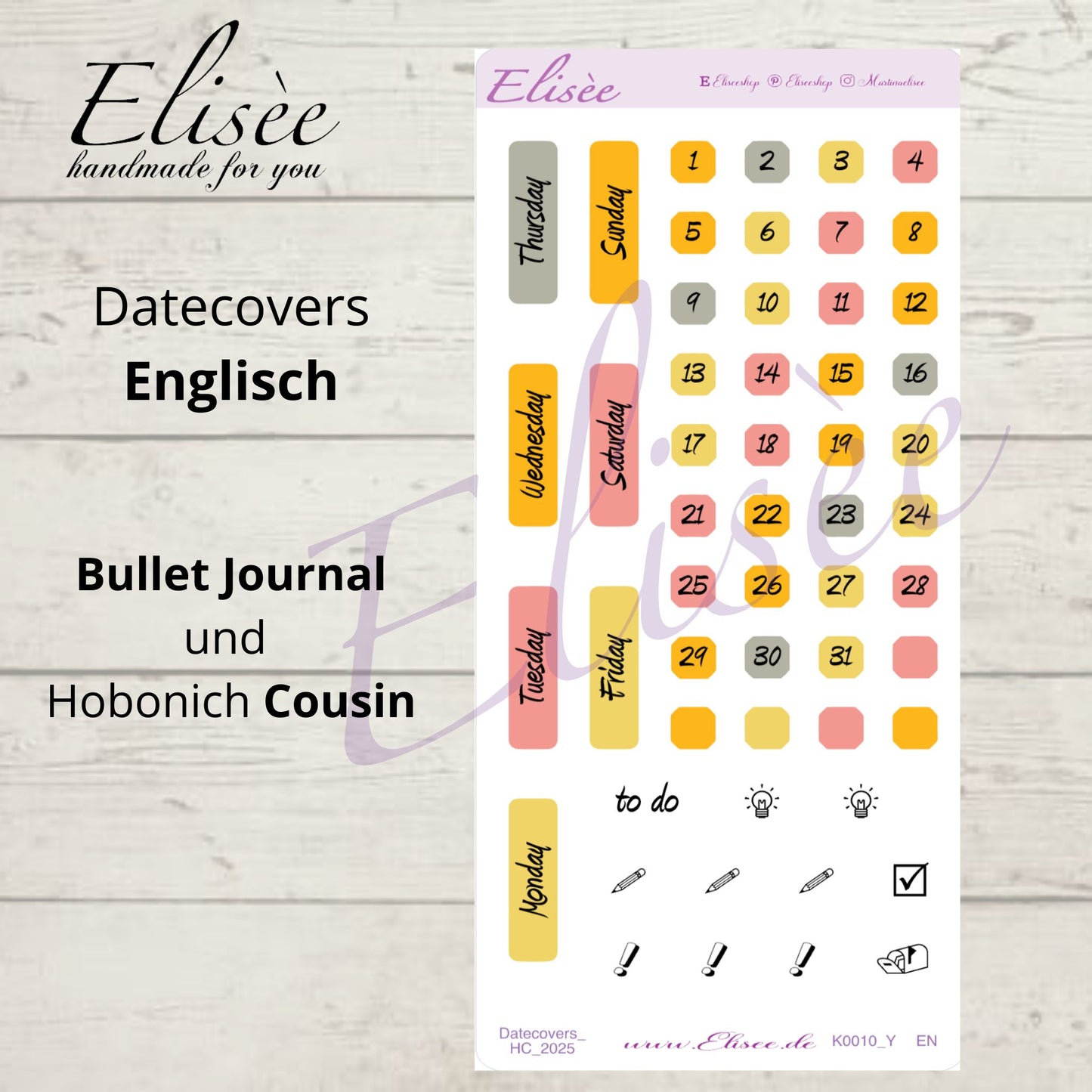 K0010_"FALL" Oktober 2025 Datecovers / Bullet Journal / Cousin / Weeks