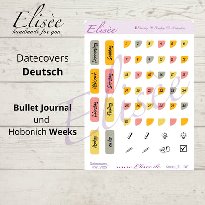 K0010_"FALL" Oktober 2025 Datecovers / Bullet Journal / Cousin / Weeks