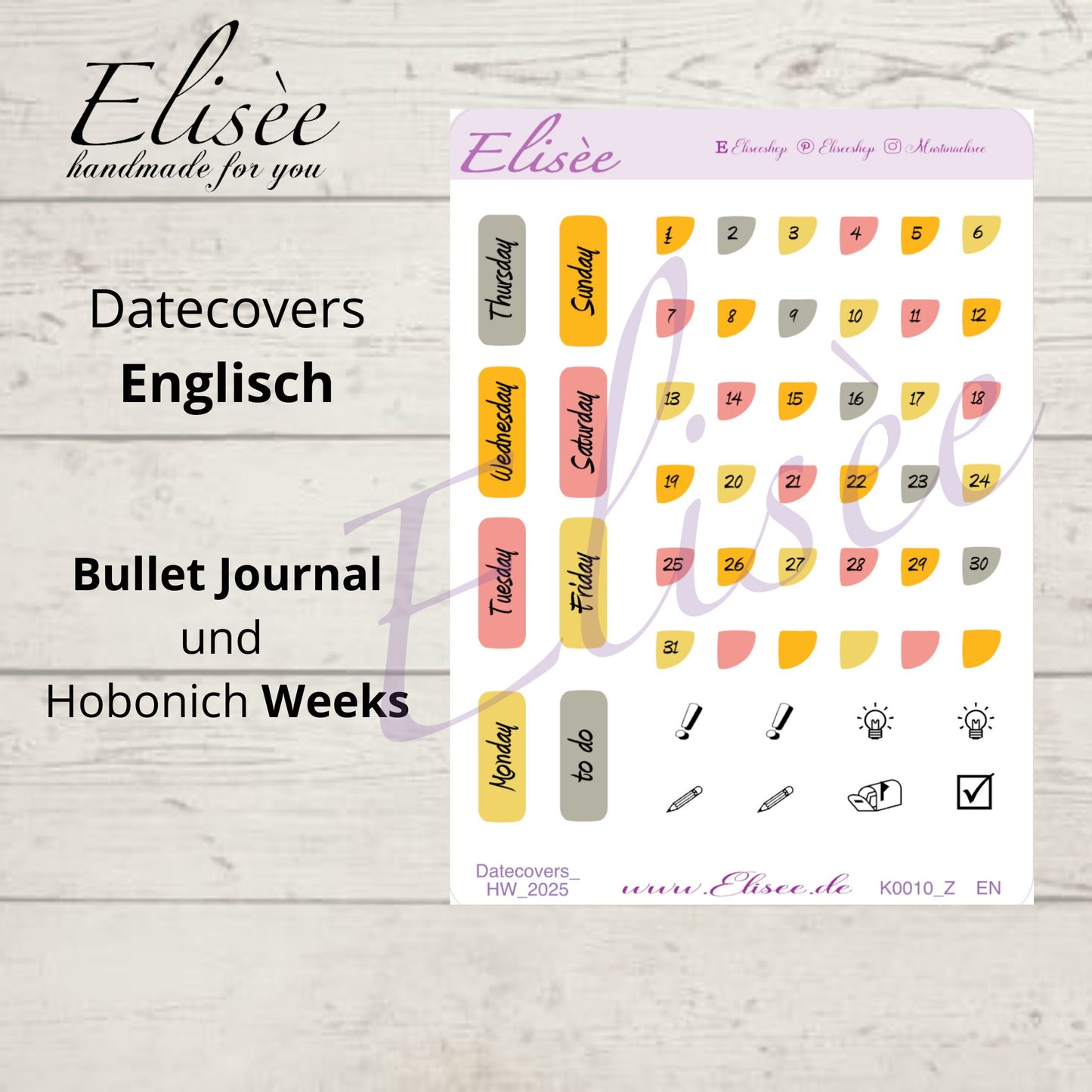 K0010_"FALL" Oktober 2025 Datecovers / Bullet Journal / Cousin / Weeks