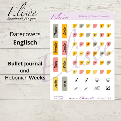 K0010_"FALL" Oktober 2025 Datecovers / Bullet Journal / Cousin / Weeks