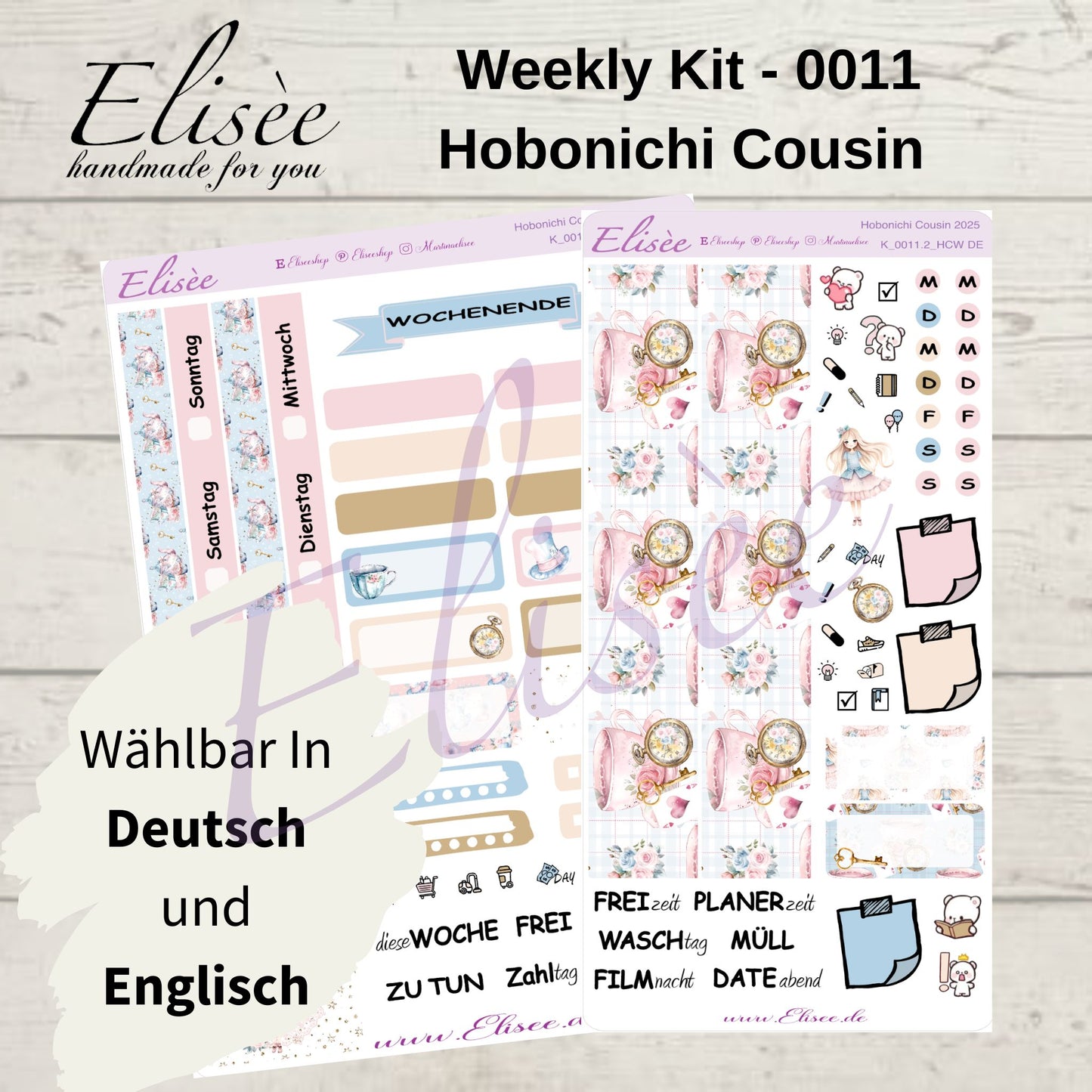 K0011_"ALICE IM WUNDERLAND" Wochenkit Hobonichi Cousin / A5 / Bullet Journal