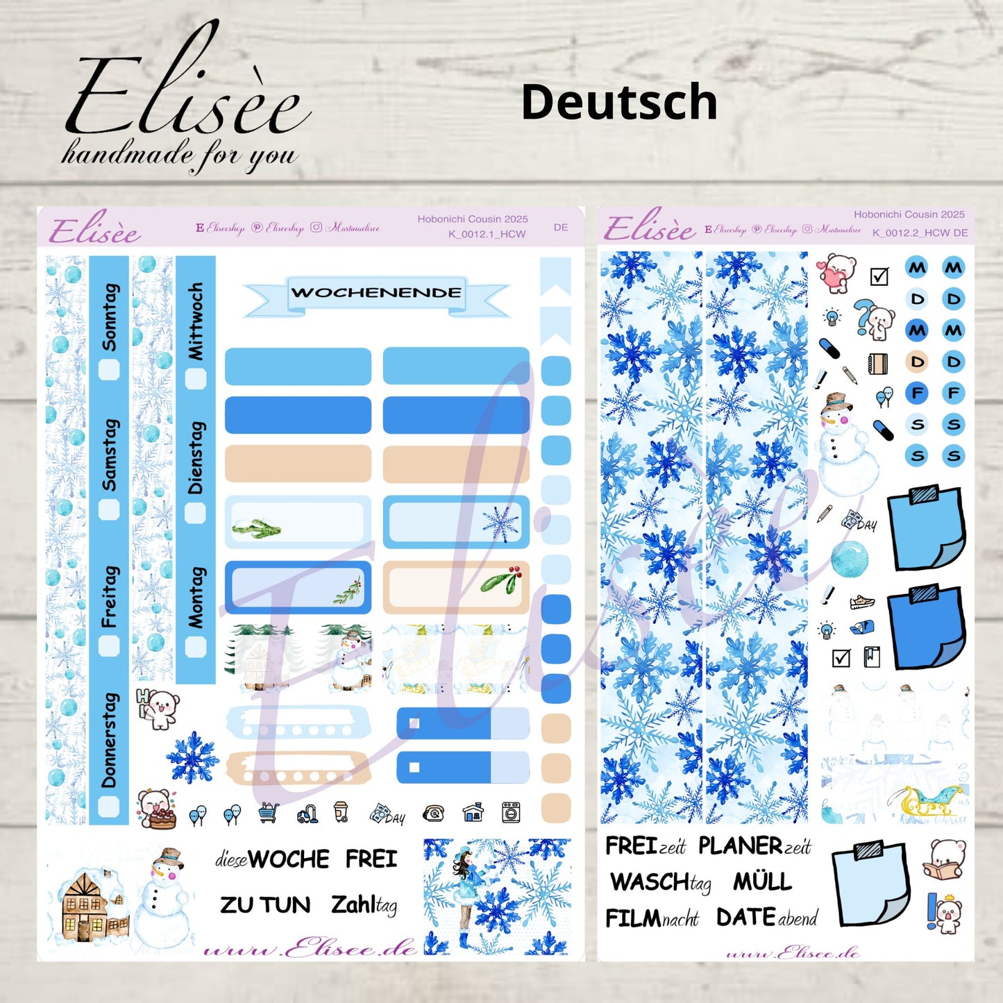 K0012_"CHRISTMAS TIME" weekly kit Hobonichi Cousin / A5 / Bullet Journal