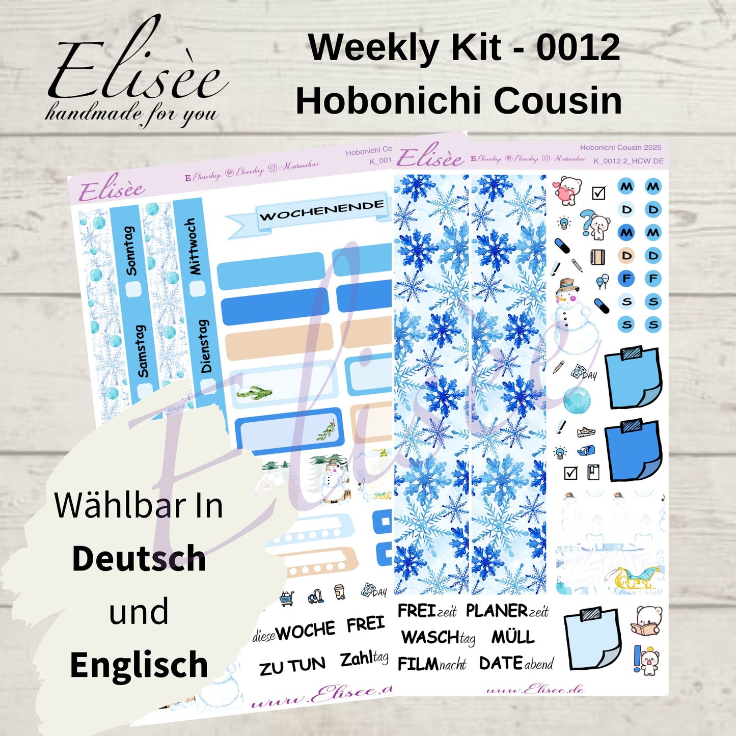 K0012_"CHRISTMAS TIME" weekly kit Hobonichi Cousin / A5 / Bullet Journal