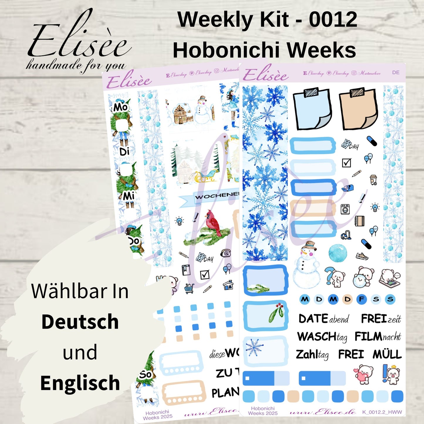 K0012_"CHRISTMAS TIME" Wochenkit Hobonichi Weeks / Personal Planer / Bullet Journal